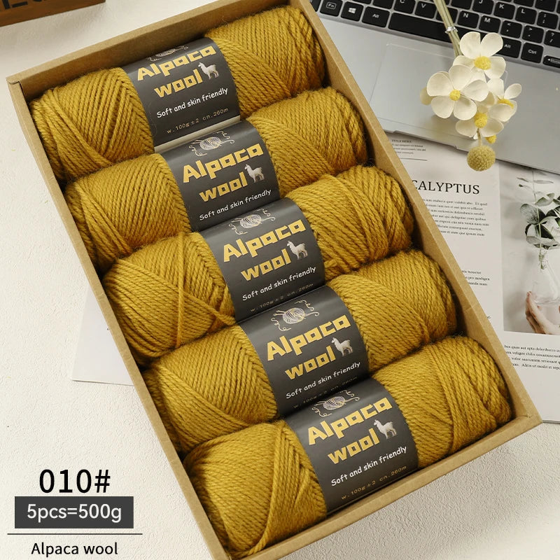 Chunky Alpaca Wool Yarn Set for DIY Knitting Winter Crafts