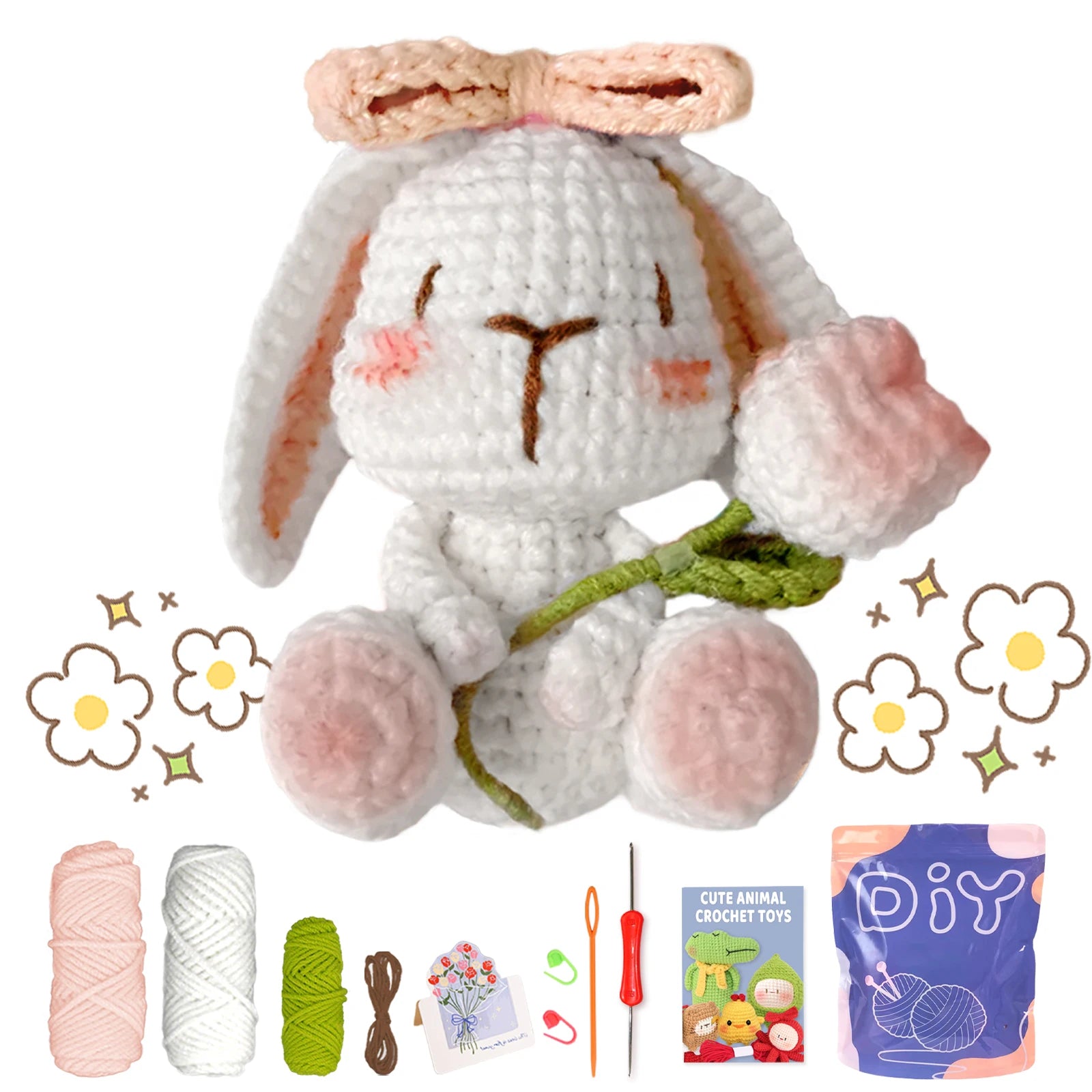 Animal Crochet Starter Kit for Beginners DIY Knitting Craft Set