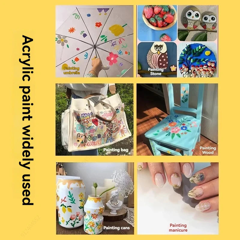 Acrylic Paint Set Multi-Color Art Supplies for DIY Craft Painting