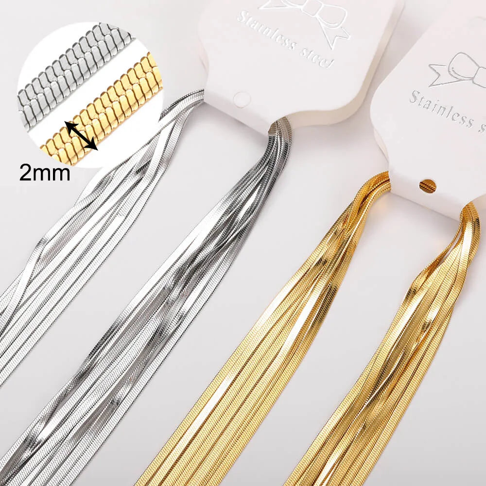 10-Piece Gold-Tone Stainless Steel Necklace Chain Set | 45cm | DIY Jewelry Making