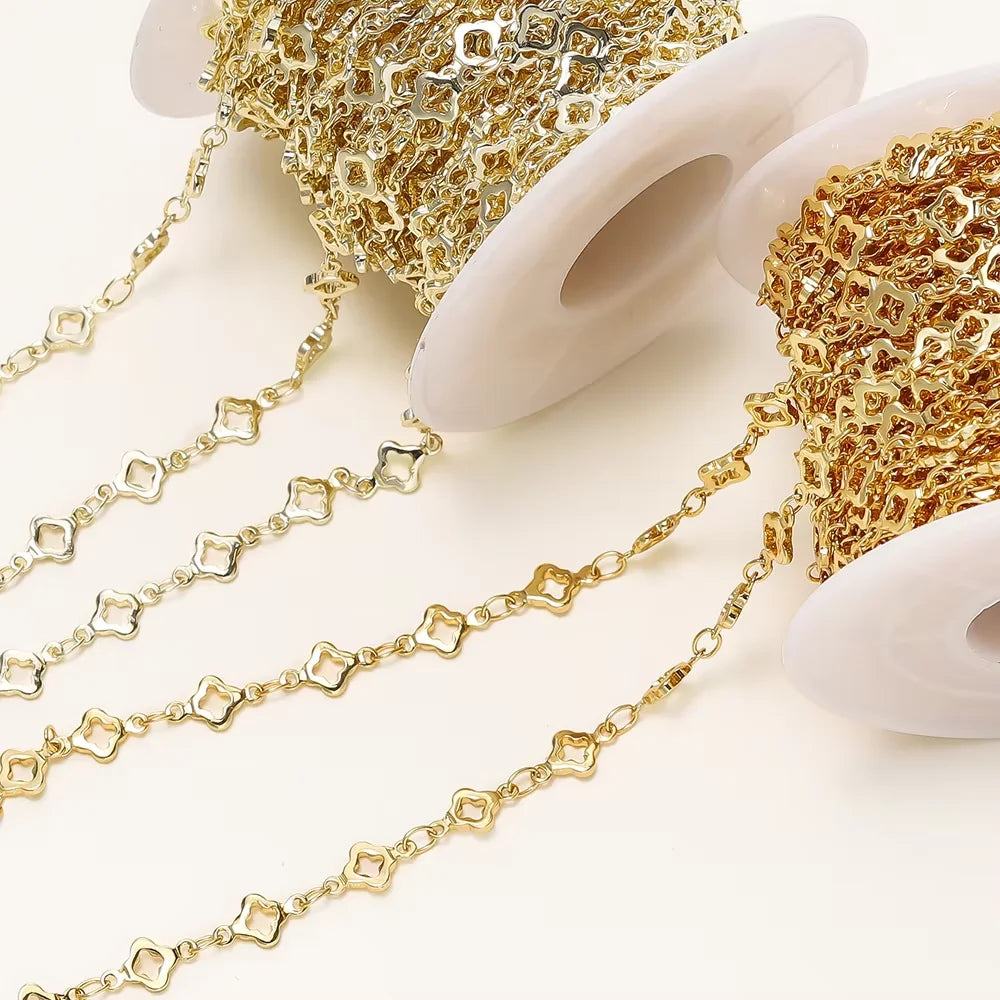 5.5mm Rhombus Chain 14/18K Gold-Plated Brass | Jewelry Making Supply