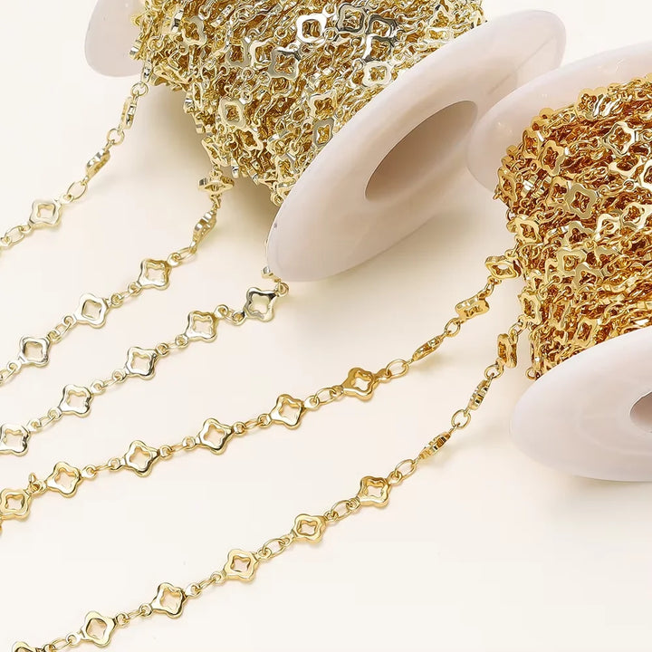 5.5mm Rhombus Chain 14/18K Gold-Plated Brass | Jewelry Making Supply