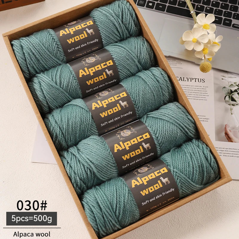 Chunky Alpaca Wool Yarn Set for DIY Knitting Winter Crafts