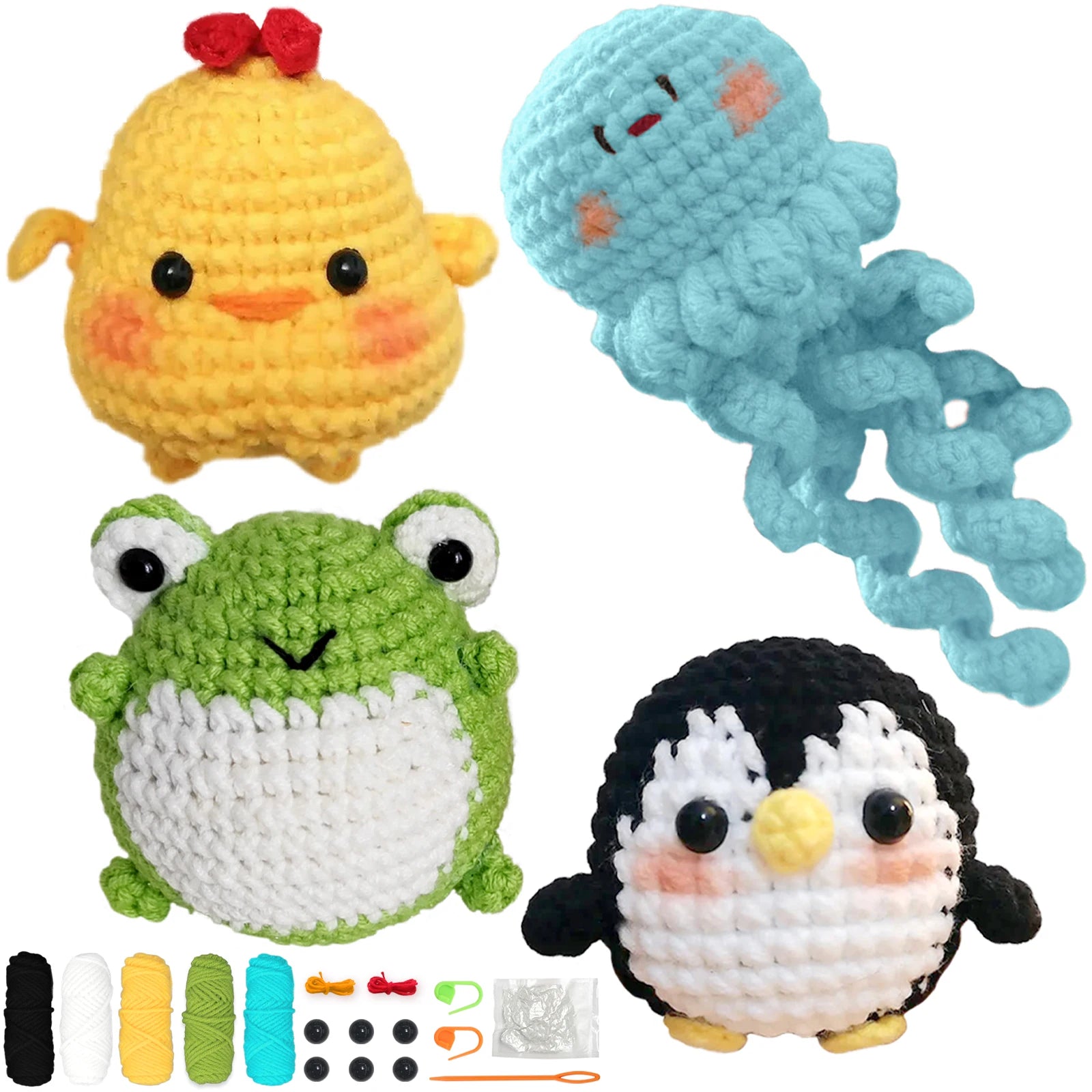 Animal Crochet Starter Kit for Beginners DIY Knitting Craft Set