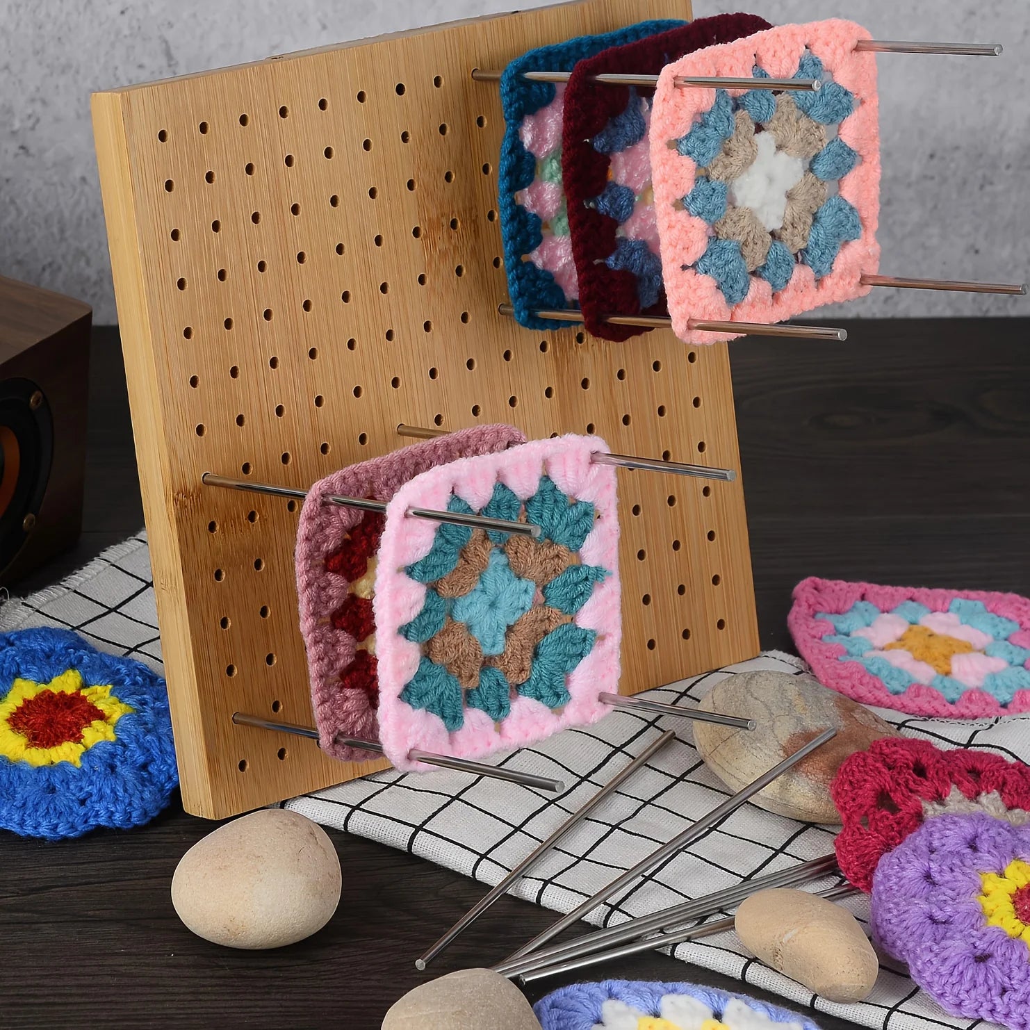 Bamboo Crochet Blocking Plate for Weaving and Knitting Projects Crafts