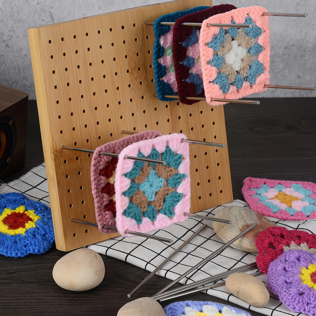 Bamboo Crochet Blocking Plate for Weaving and Knitting Projects Crafts