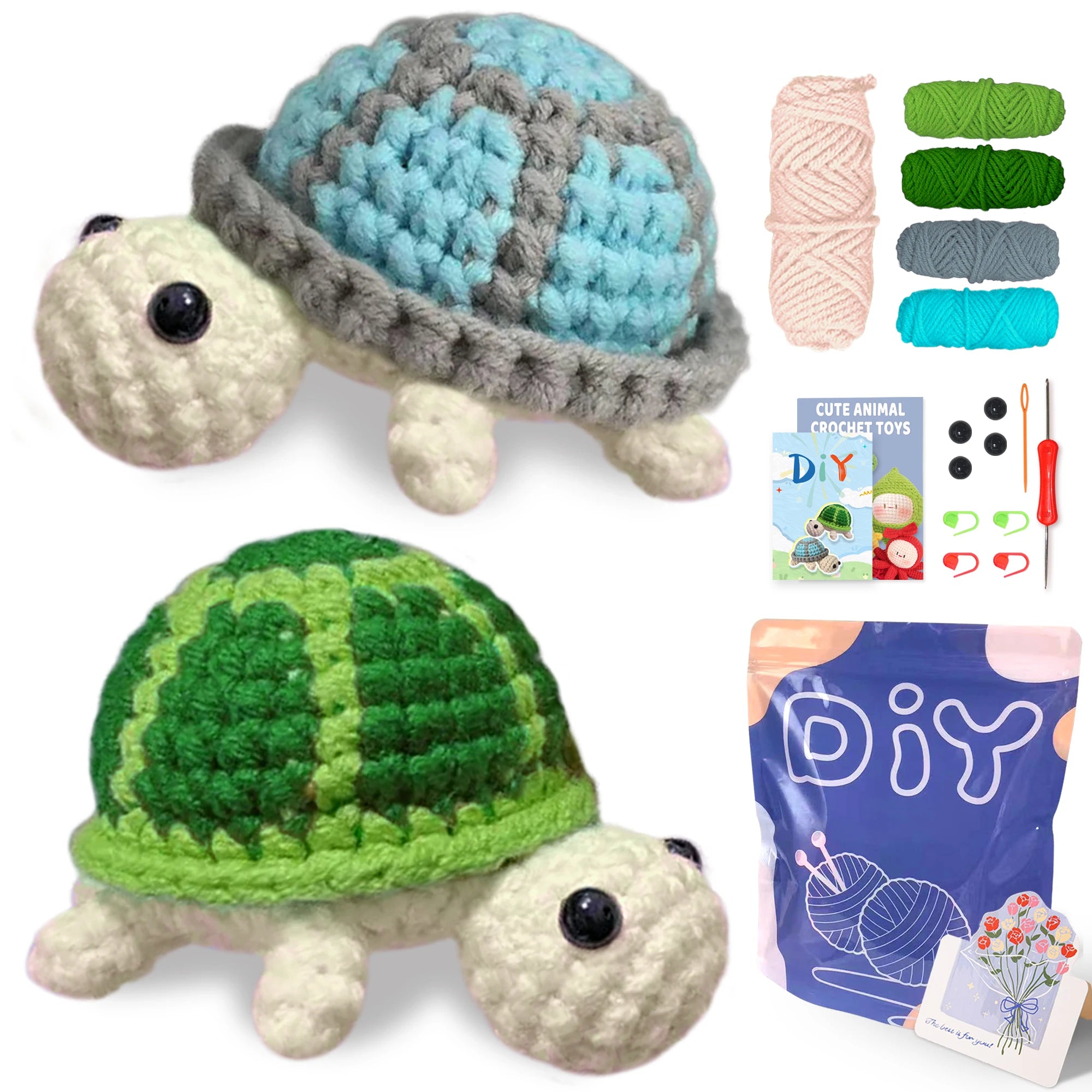Animal Crochet Starter Kit for Beginners DIY Knitting Craft Set