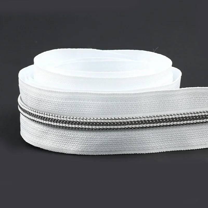 Nylon Zipper Tape Set with Metal Teeth for DIY Sewing