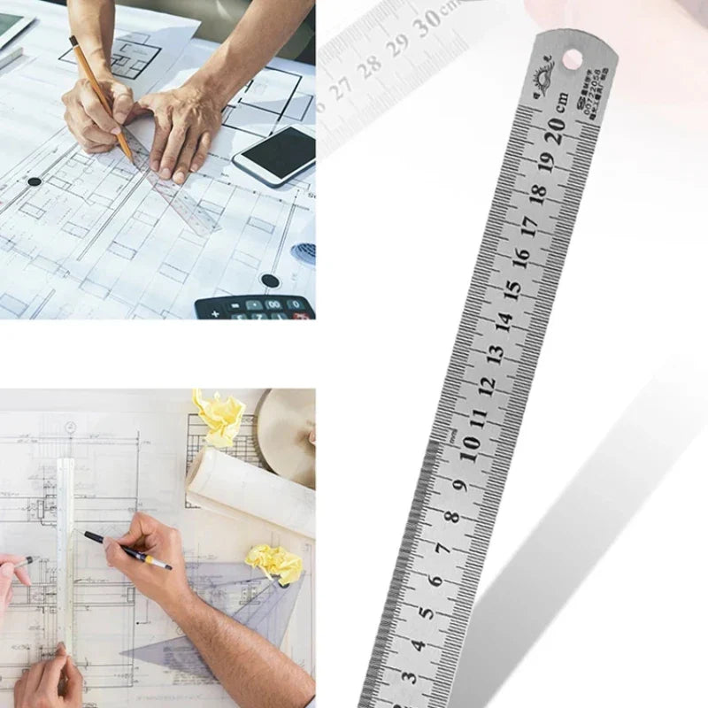 Stainless Steel Straight Ruler | Precision Double Sided Measuring Tool