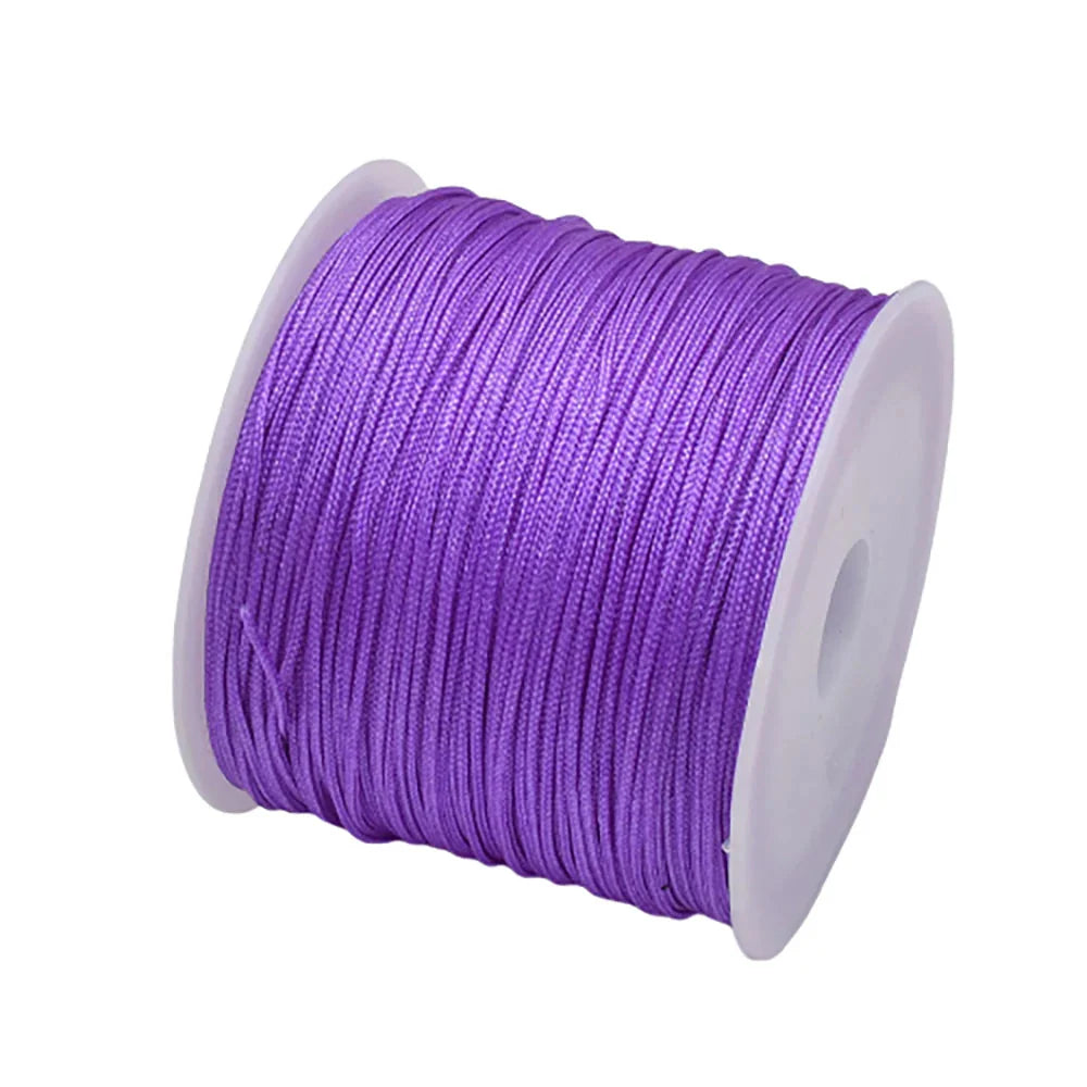 50 Yards 0.8mm Braided Nylon Cord – Durable Satin String for Jewelry Making, Beading, Macrame, Chinese Knot & DIY Crafts