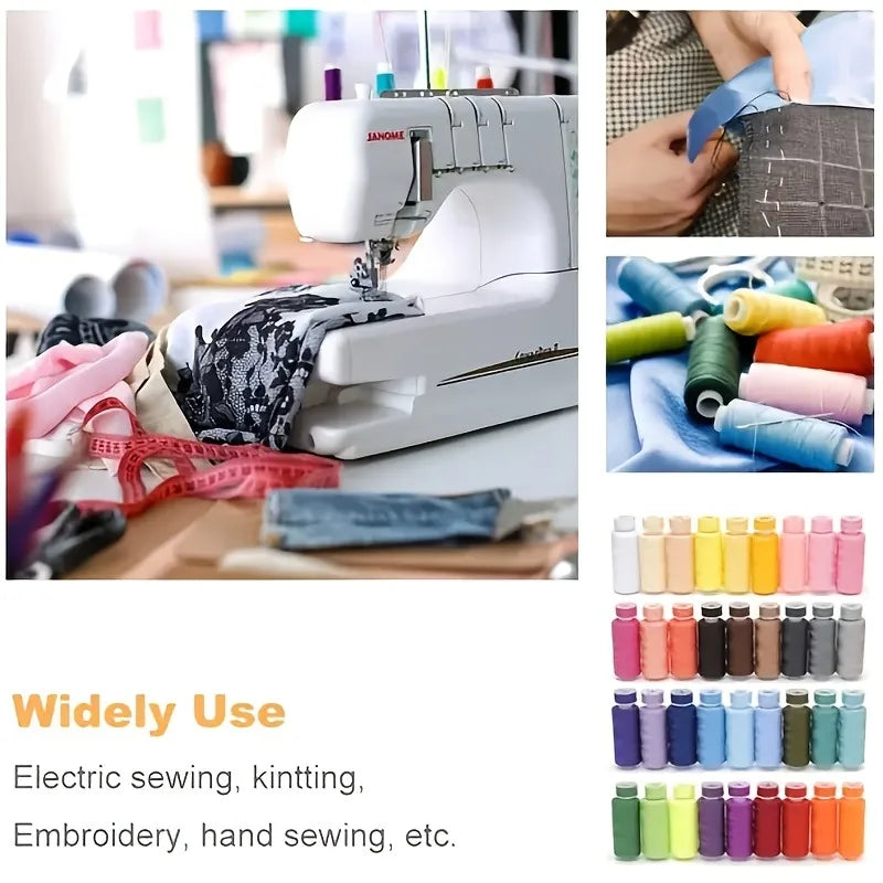72-Pack Polyester Sewing Thread and Bobbin Kit for Crafting Quilting