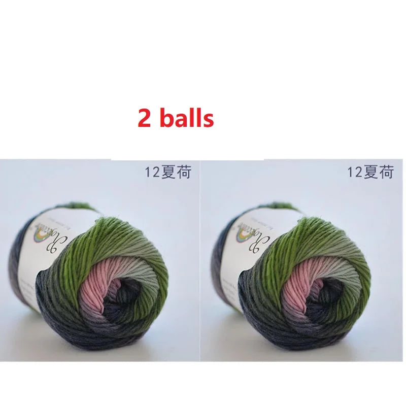 Rainbow Wool Yarn for Crochet Knitting Scarves and Sweater Crafts