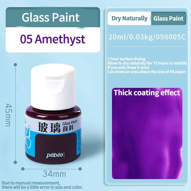 Transparent Glass Paint Set for DIY Stained Glass Art Crafts