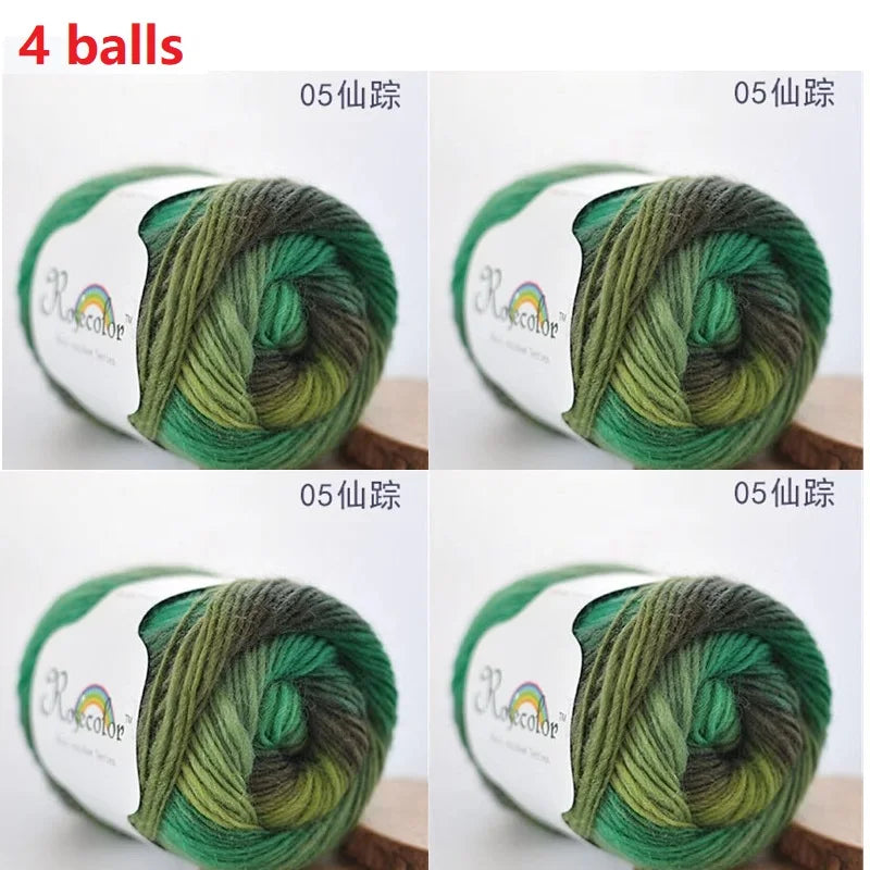 Rainbow Wool Yarn for Crochet Knitting Scarves and Sweater Crafts