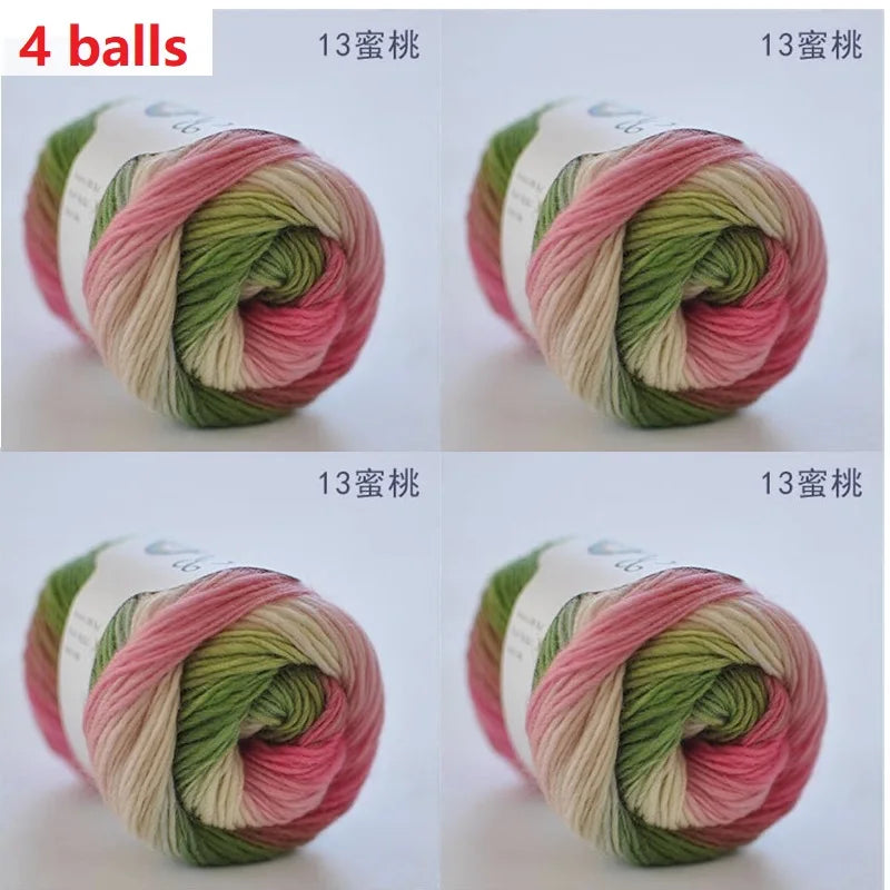 Rainbow Wool Yarn for Crochet Knitting Scarves and Sweater Crafts