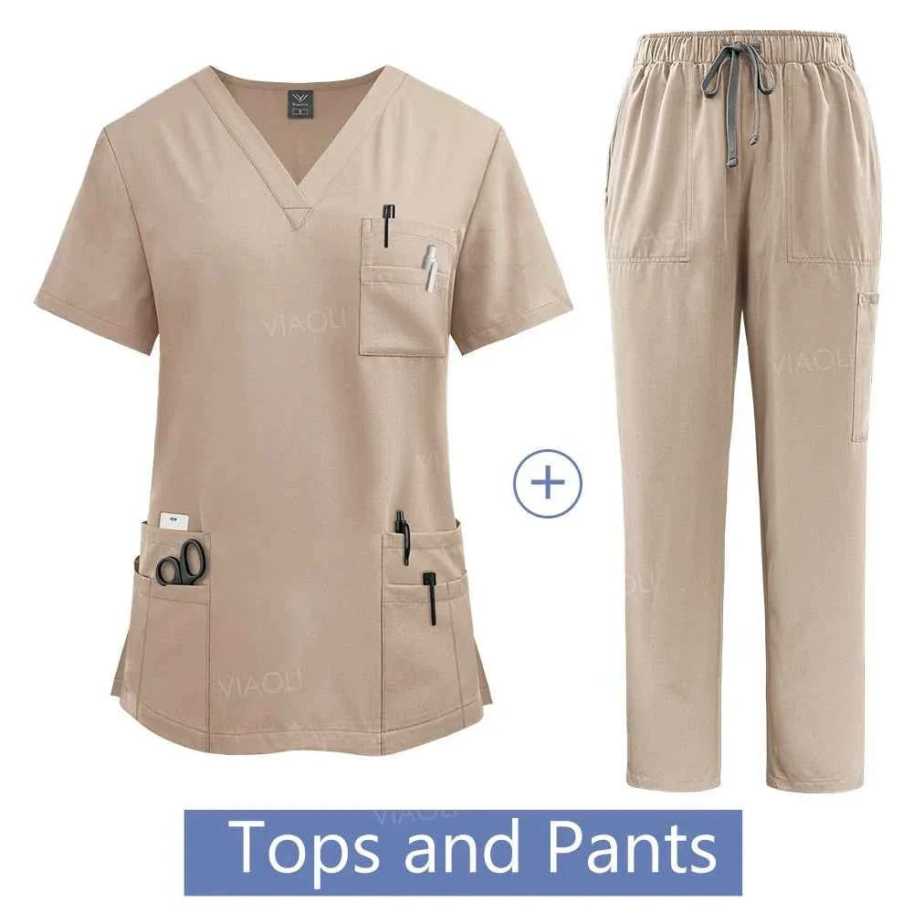 Women's Medical Suit Surgical Gown with Pockets