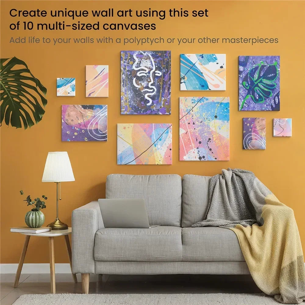 4pcs White Blank Canvas Frames for Acrylic and Oil Painting
