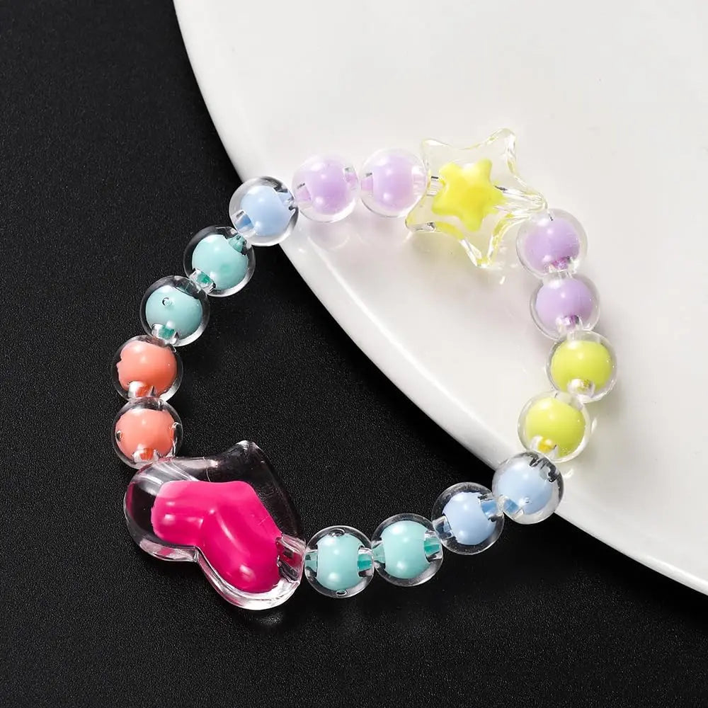 174pcs Heart Acrylic Spacer Beads Kit for Jewelry Making Crafts