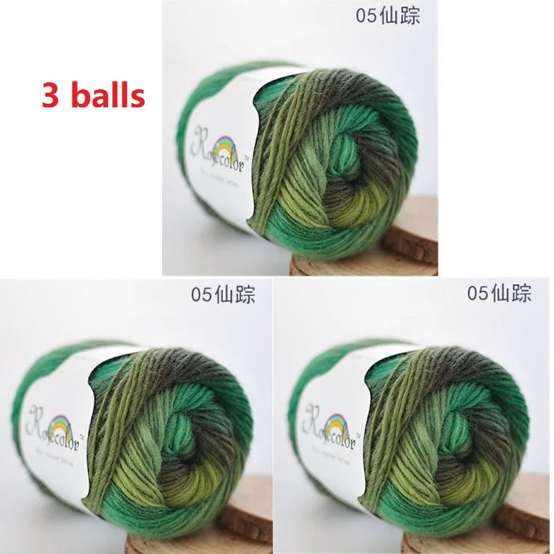 Rainbow Wool Yarn for Crochet Knitting Scarves and Sweater Crafts