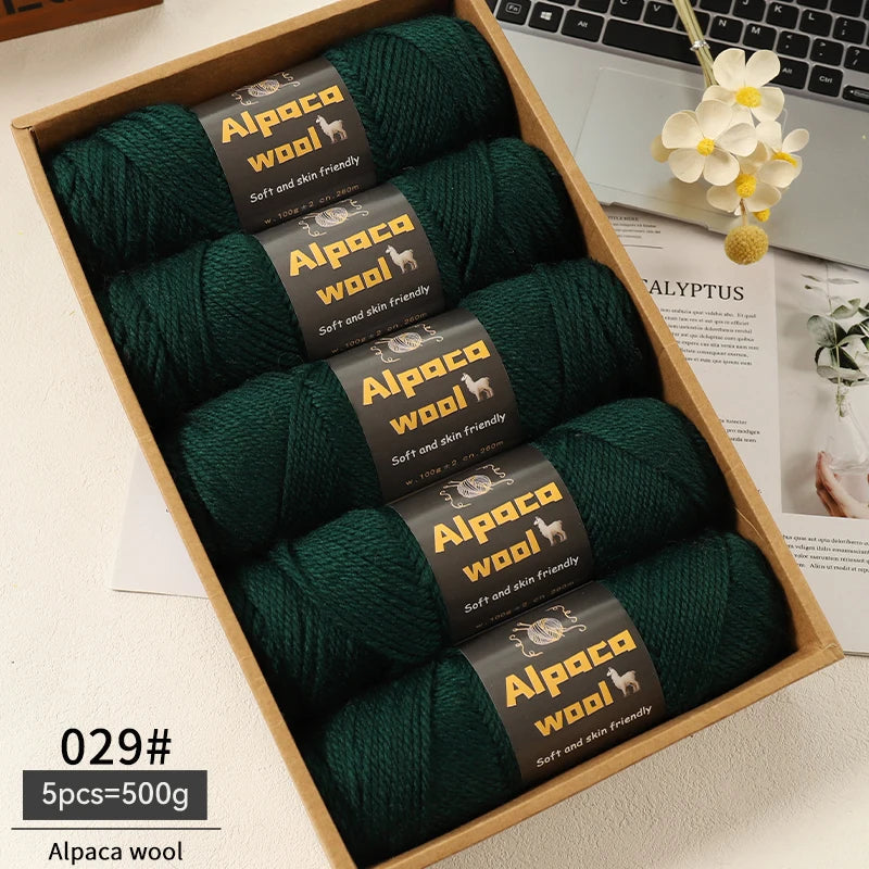 Chunky Alpaca Wool Yarn Set for DIY Knitting Winter Crafts