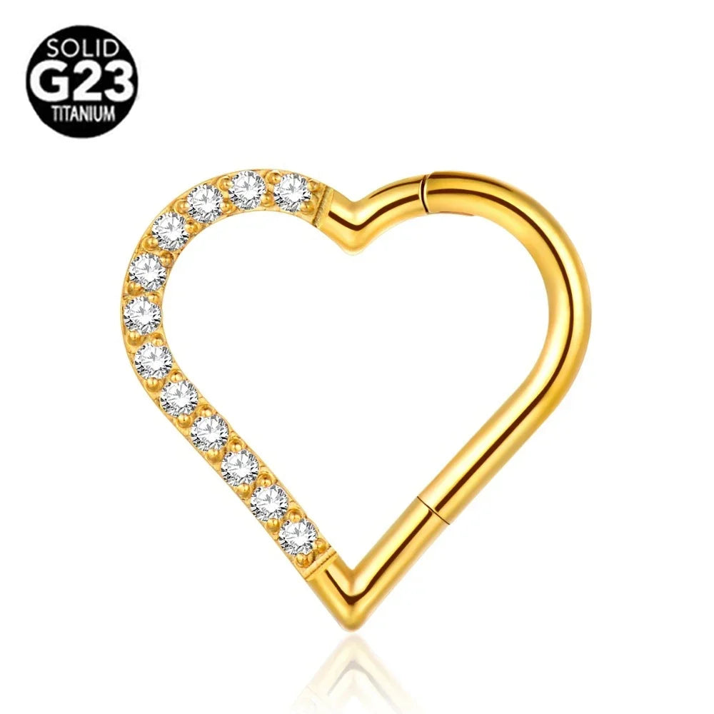 G23 Titanium Bee Septum Nose Ring Piercing Body Jewelry 16G Moon Segment Snake Clicker Helix  Ear Cartilage Heart Daith Hoop