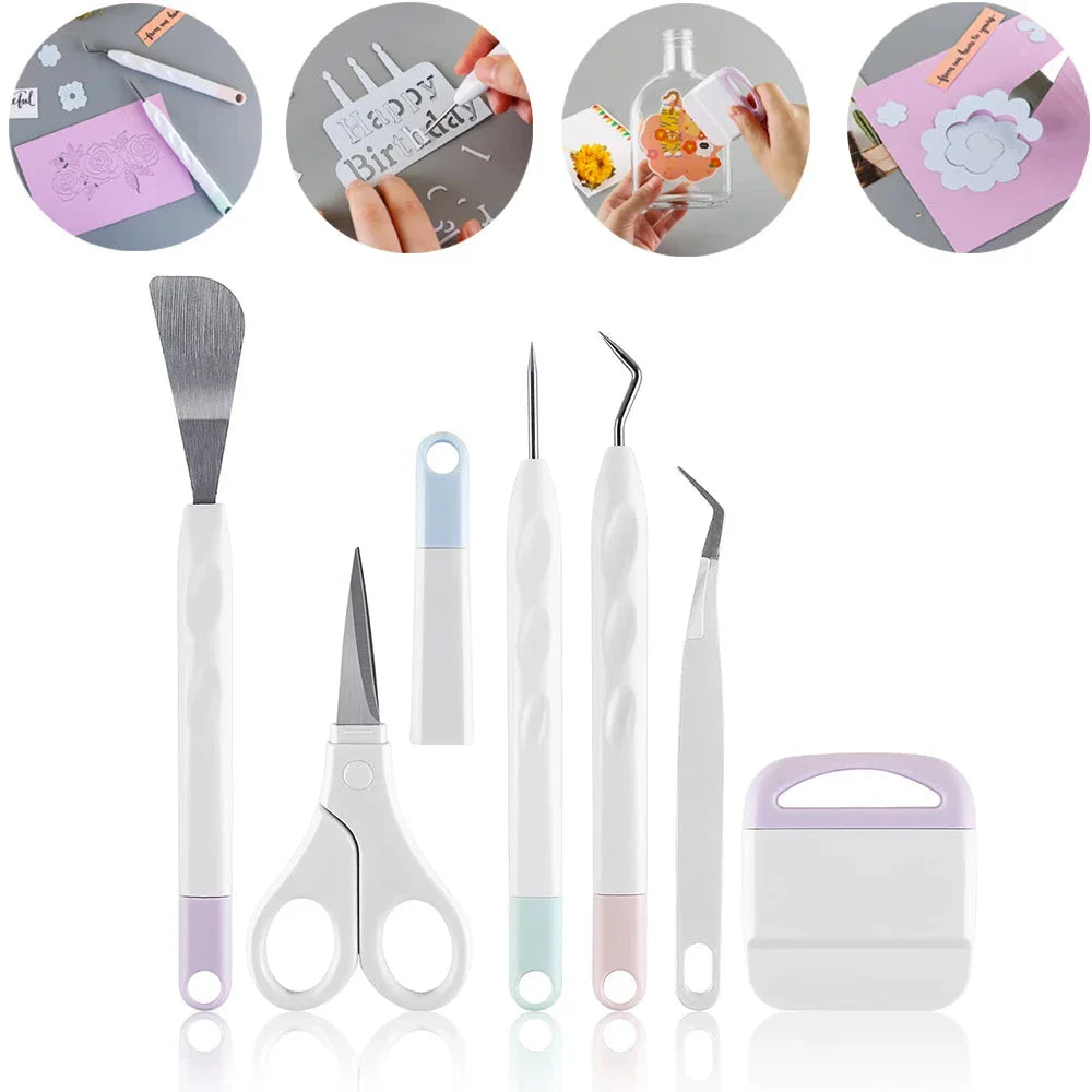 6pcs Craft Vinyl Weeding Tools Set - DIY Silhouette & Carving Kit for Cricut Makers
