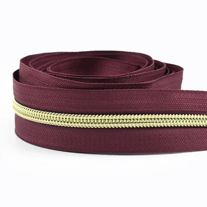 Nylon Zipper Tape Set with Metal Teeth for DIY Sewing