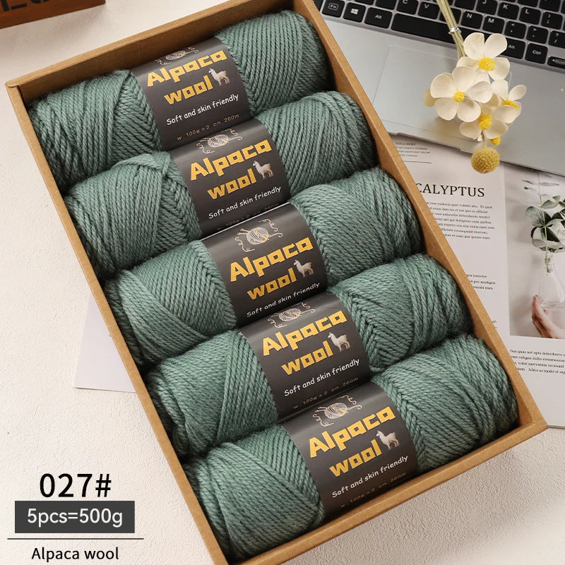 Chunky Alpaca Wool Yarn Set for DIY Knitting Winter Crafts