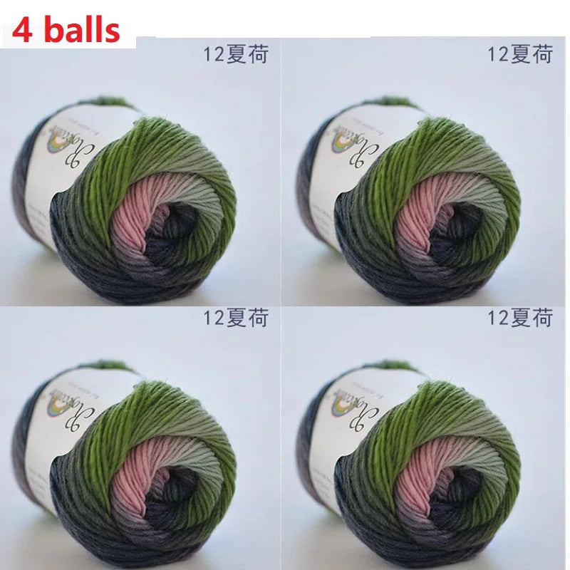Rainbow Wool Yarn for Crochet Knitting Scarves and Sweater Crafts