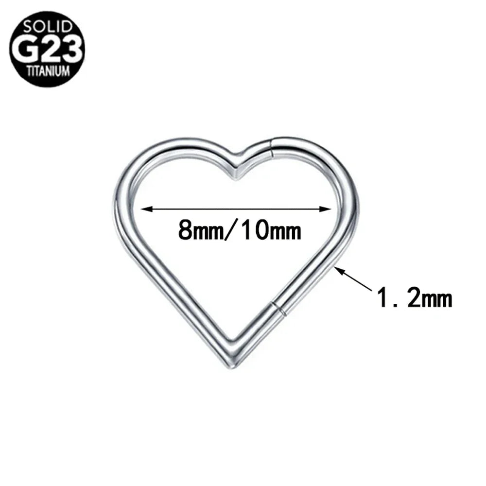 G23 Titanium Bee Septum Nose Ring Piercing Body Jewelry 16G Moon Segment Snake Clicker Helix  Ear Cartilage Heart Daith Hoop