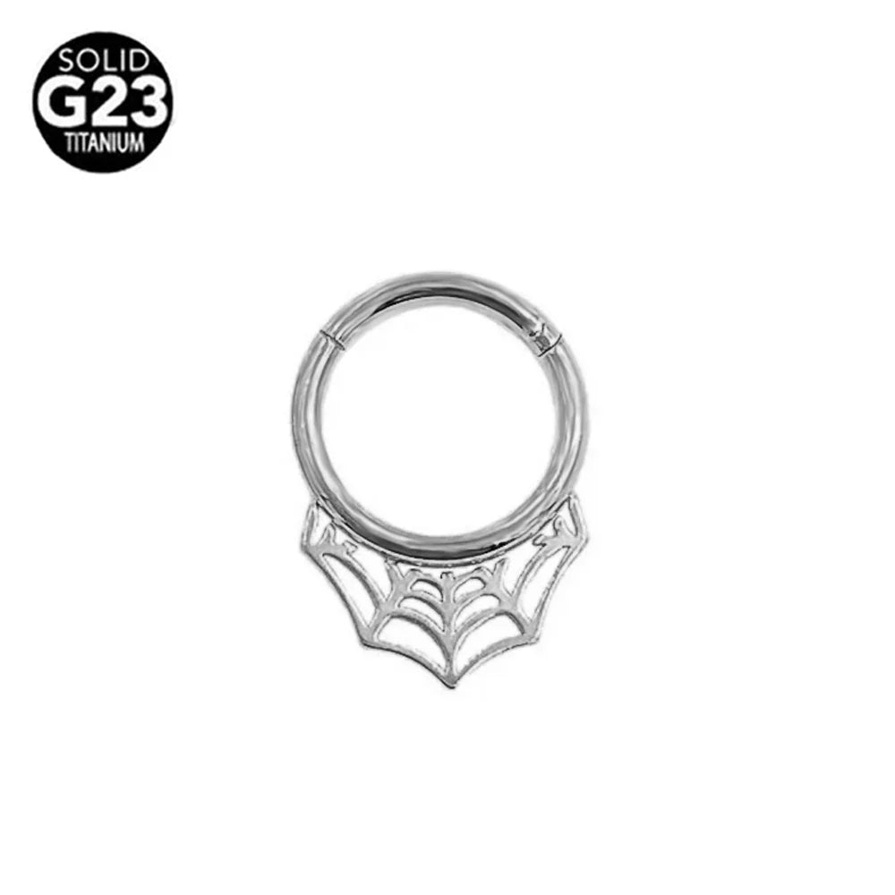 G23 Titanium Bee Septum Nose Ring Piercing Body Jewelry 16G Moon Segment Snake Clicker Helix  Ear Cartilage Heart Daith Hoop