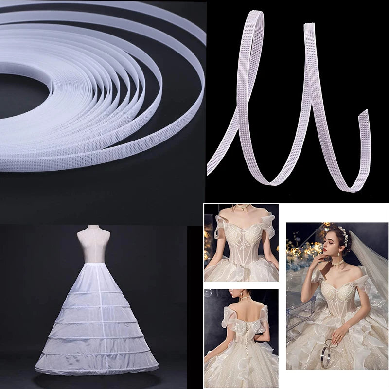 White Polyester Boning Roll for Wedding Dress and Corset Sewing
