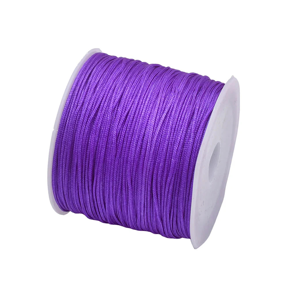 50 Yards 0.8mm Braided Nylon Cord – Durable Satin String for Jewelry Making, Beading, Macrame, Chinese Knot & DIY Crafts