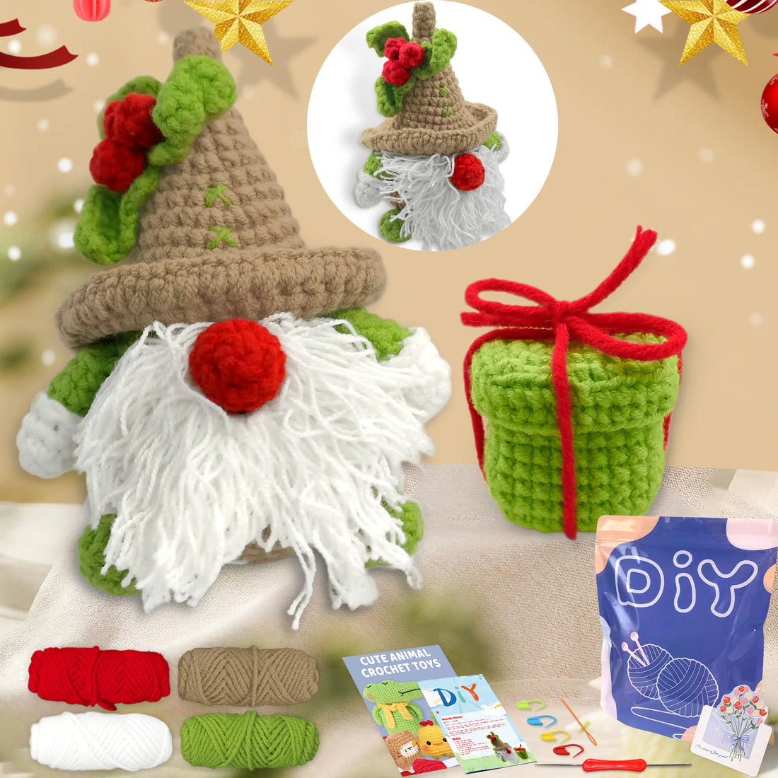 Animal Crochet Starter Kit for Beginners DIY Knitting Craft Set