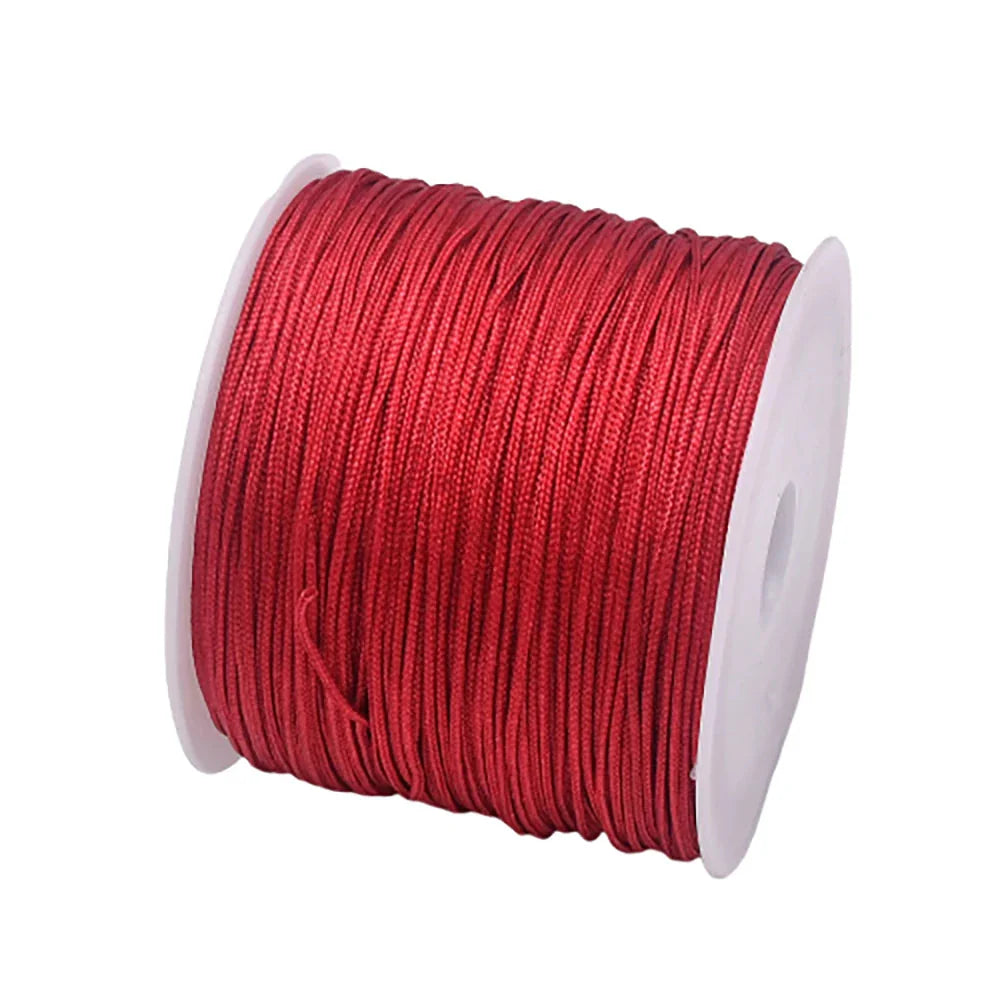 50 Yards 0.8mm Braided Nylon Cord – Durable Satin String for Jewelry Making, Beading, Macrame, Chinese Knot & DIY Crafts