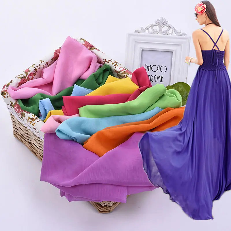 Translucent Chiffon Tulle Fabric for DIY Sewing and Dress Crafts