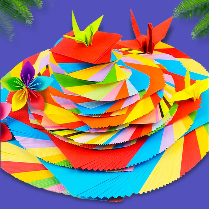 Colorful Origami Paper Set for DIY Kids Handmade Craft Projects