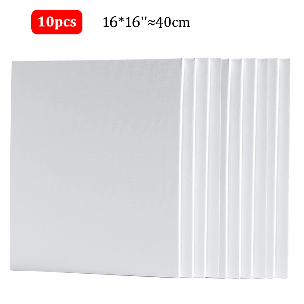 10pcs Primed Cotton Canvas Boards for Acrylic and Oil Painting
