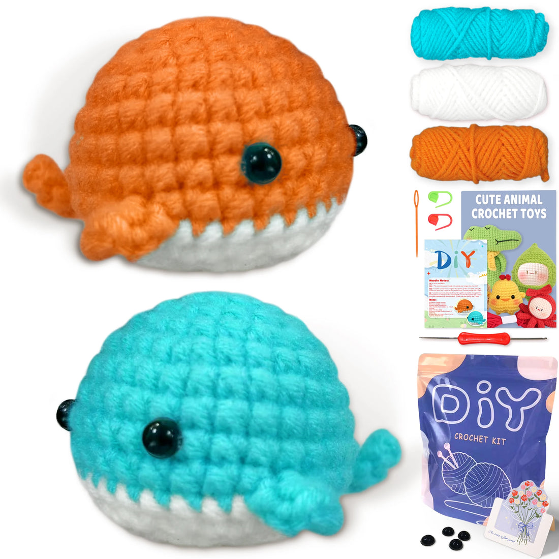 Animal Crochet Starter Kit for Beginners DIY Knitting Craft Set