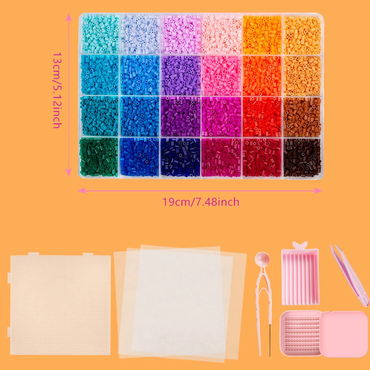 24000pcs Perler Fuse Beads Pixel Art Craft Kit DIY Puzzle