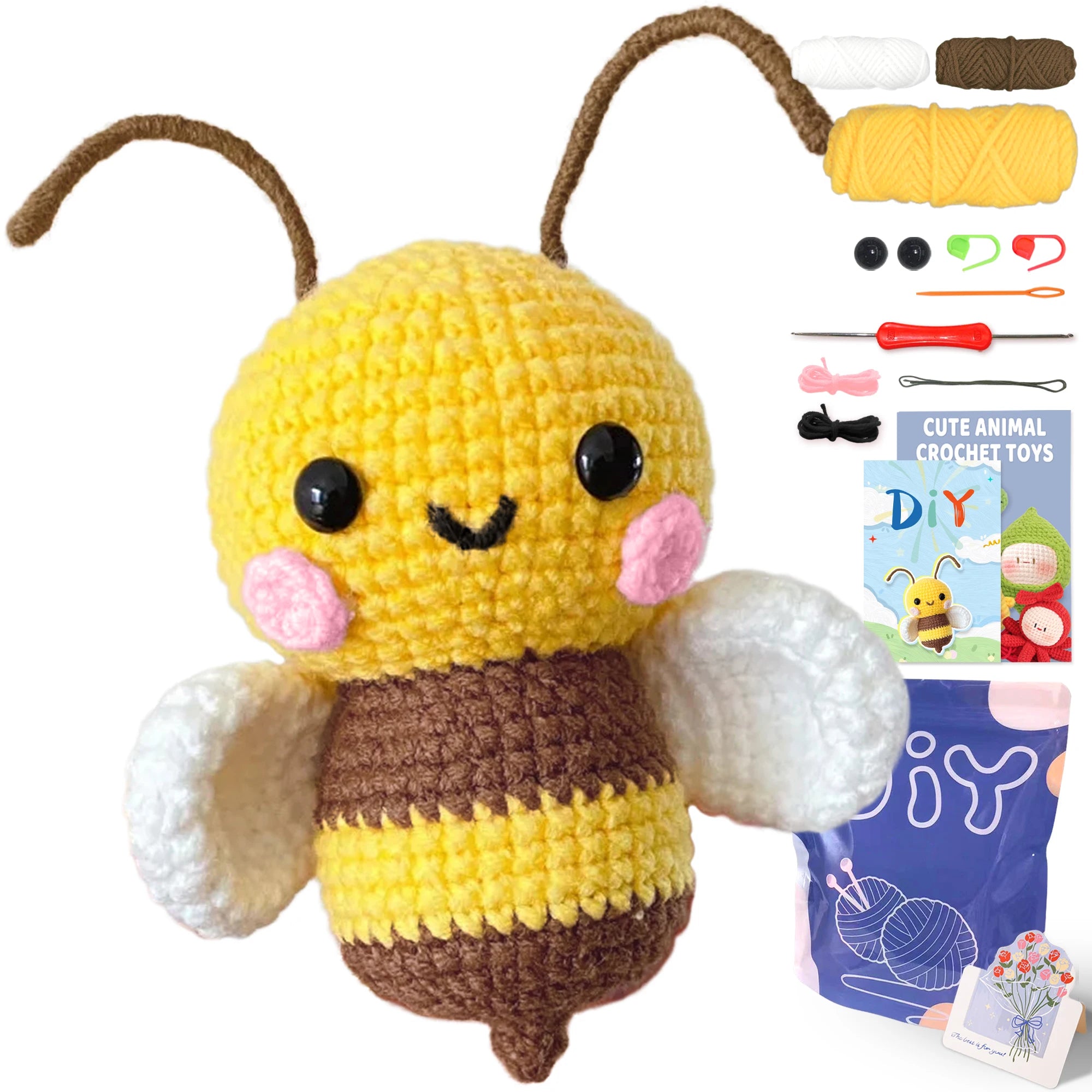Animal Crochet Starter Kit for Beginners DIY Knitting Craft Set