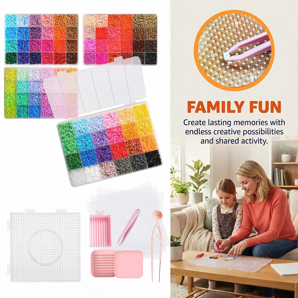 24000pcs Perler Fuse Beads Pixel Art Craft Kit DIY Puzzle