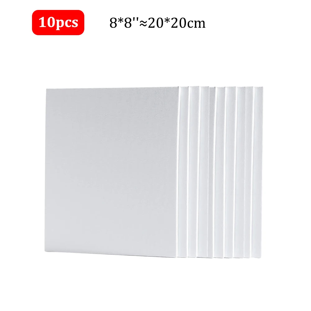 10pcs Primed Cotton Canvas Boards for Acrylic and Oil Painting