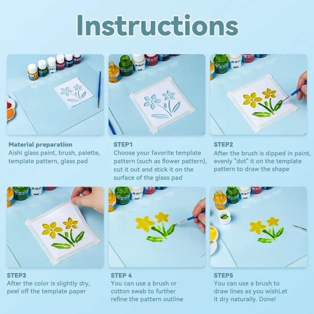 Waterproof Glass Acrylic Paint Set for DIY Art and Craft Projects