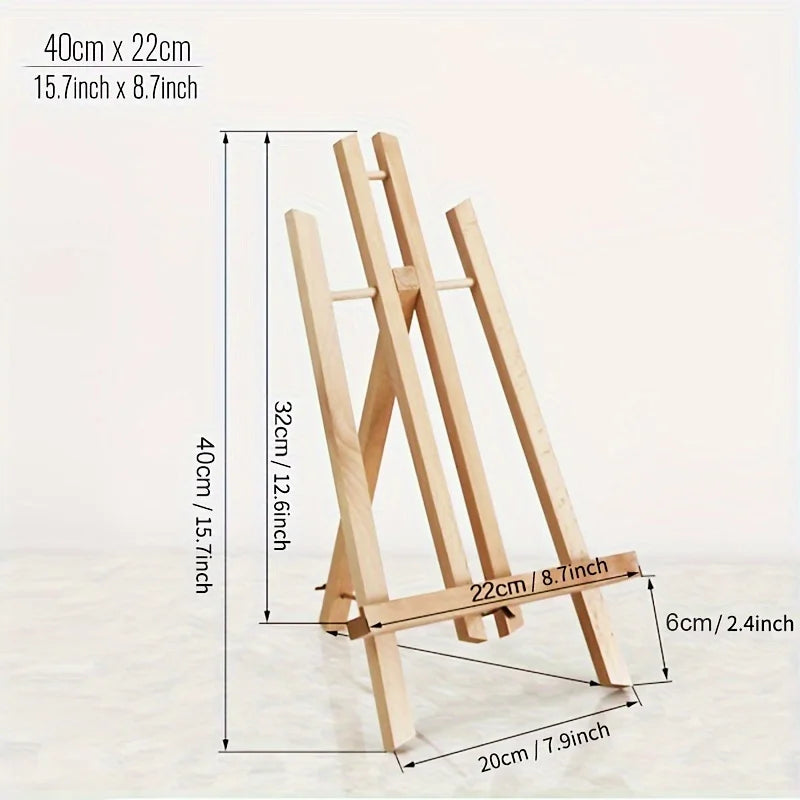 Portable Wooden Desktop Easel Foldable Painting Display Stand for Art