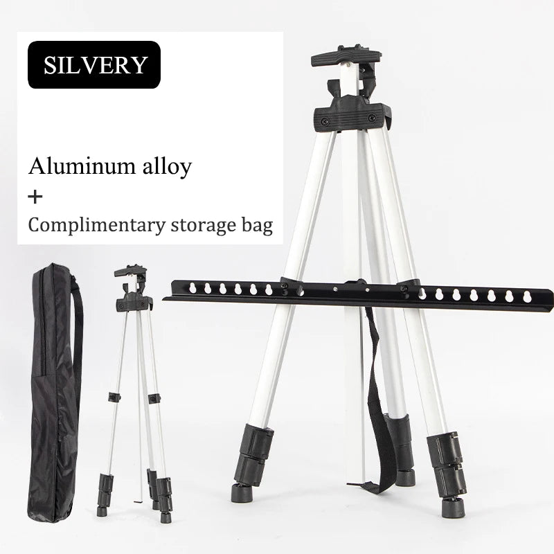 Portable Adjustable Metal Sketch Easel Foldable Travel Art Stand with Bag