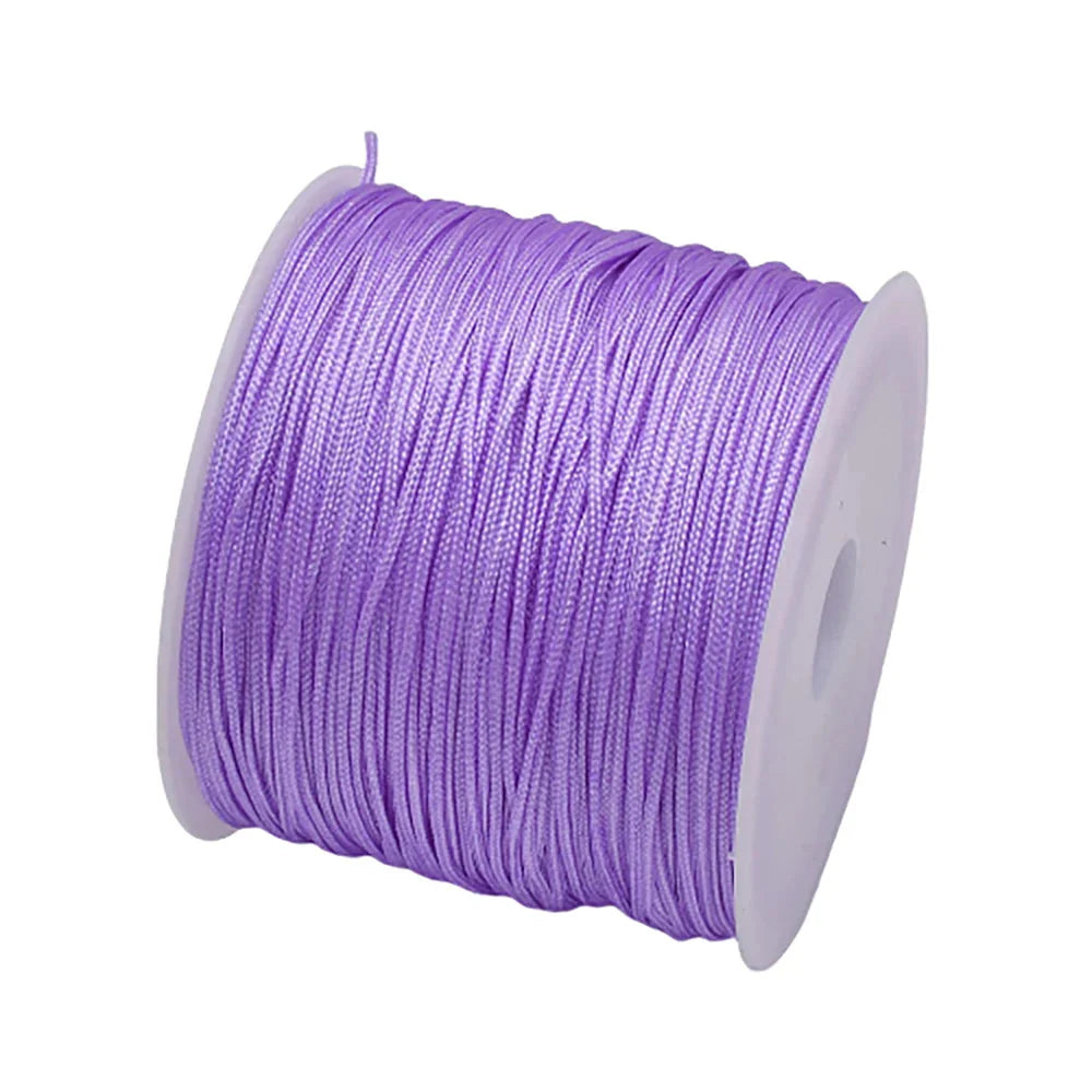 50 Yards 0.8mm Braided Nylon Cord – Durable Satin String for Jewelry Making, Beading, Macrame, Chinese Knot & DIY Crafts