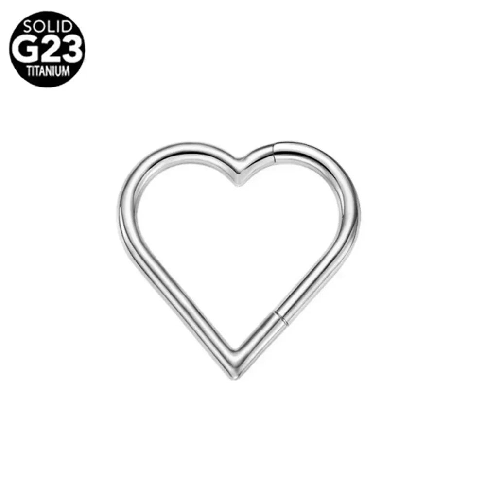 G23 Titanium Bee Septum Nose Ring Piercing Body Jewelry 16G Moon Segment Snake Clicker Helix  Ear Cartilage Heart Daith Hoop