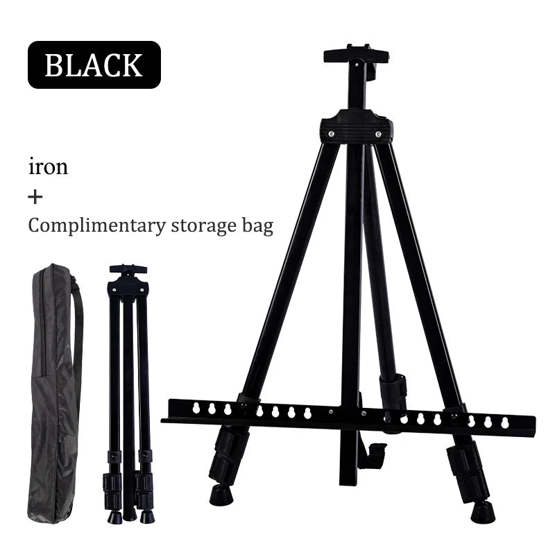 Portable Adjustable Metal Sketch Easel Foldable Travel Art Stand with Bag