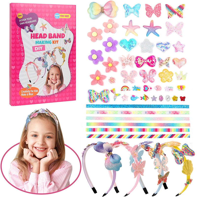 DIY Headband Craft Kit for Kids Hair Accessories Gift Set